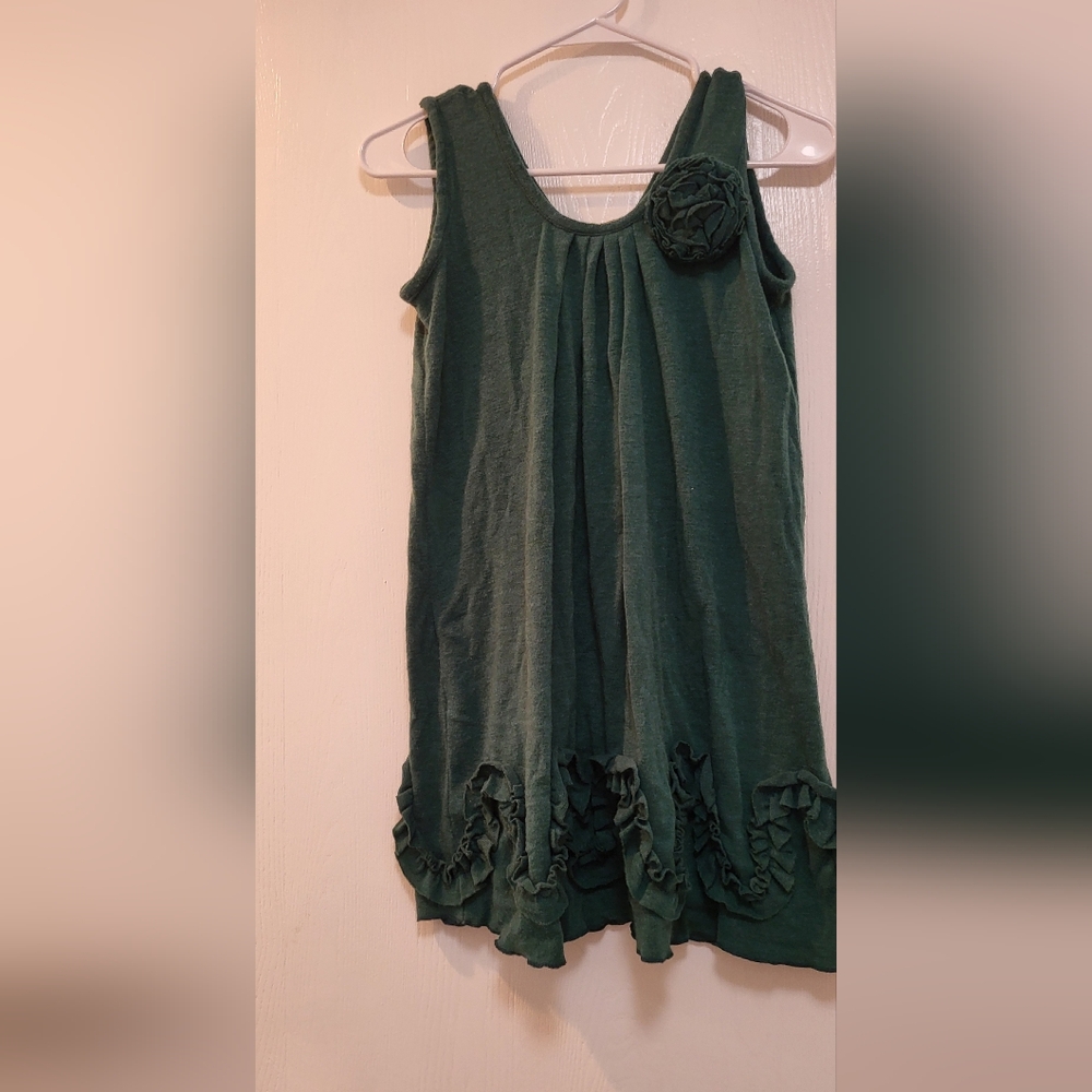 Elegant Green Ruffle Dress